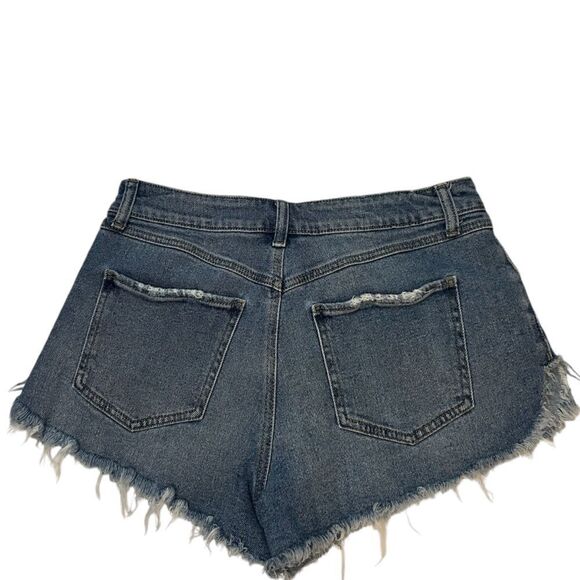 Rewash Fringe Hem High Rise Denim Shorts Size 29 - Picture 2 of 9